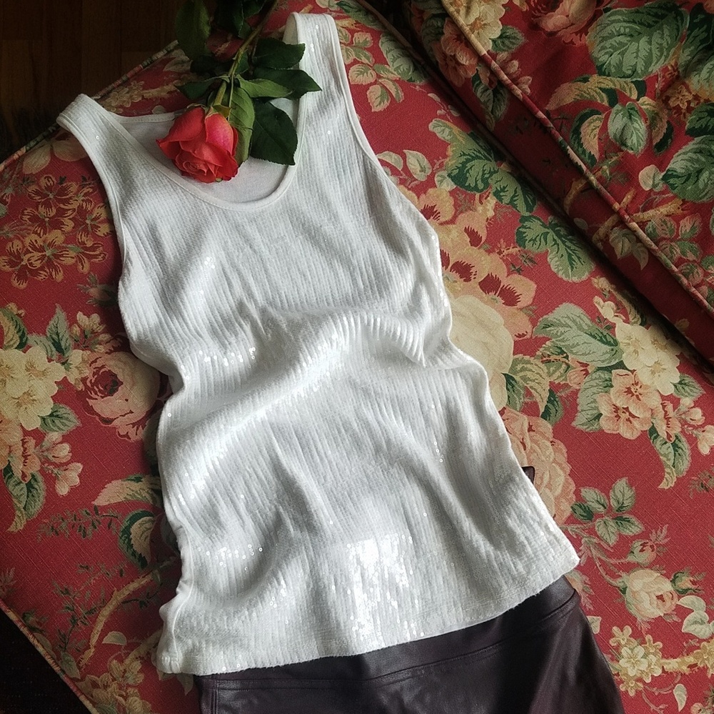 🌹AM Basic Holiday Italian Sequin Sparkle Bling Tank Top